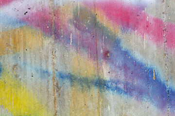 Painted Colorful Old Weathered Concrete Wall Texture	