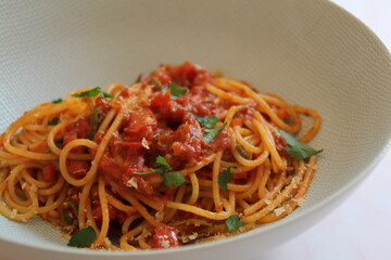spaghetti with seafood