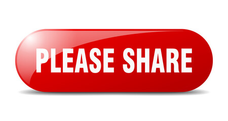 please share button. sticker. banner. rounded glass sign