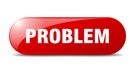 problem button. sticker. banner. rounded glass sign