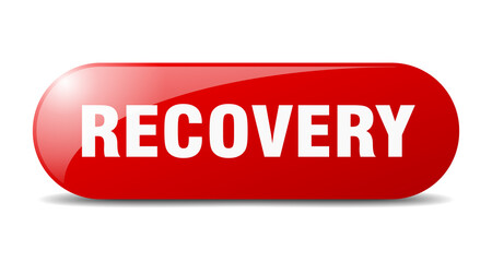 recovery button. sticker. banner. rounded glass sign