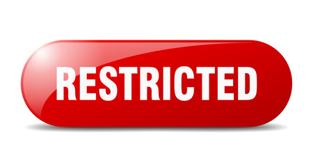 restricted button. sticker. banner. rounded glass sign
