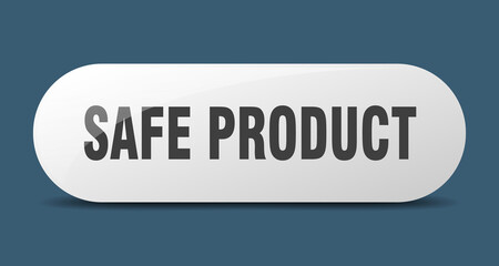 safe product button. sticker. banner. rounded glass sign