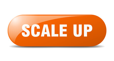 scale up button. sticker. banner. rounded glass sign