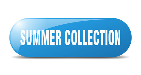 summer collection button. sticker. banner. rounded glass sign