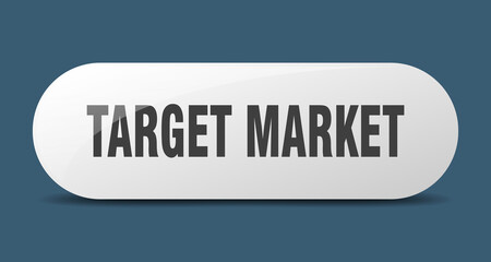 target market button. sticker. banner. rounded glass sign