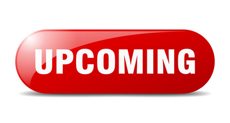 upcoming button. sticker. banner. rounded glass sign
