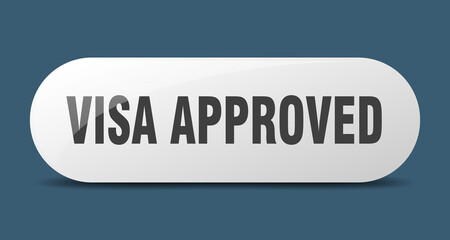 visa approved button. sticker. banner. rounded glass sign