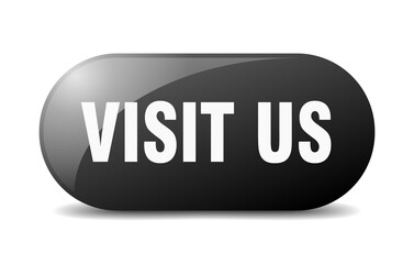 visit us button. sticker. banner. rounded glass sign