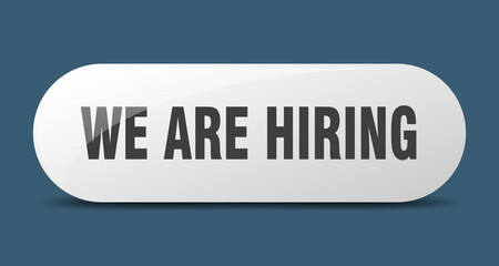 we are hiring button. sticker. banner. rounded glass sign