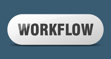 workflow button. sticker. banner. rounded glass sign