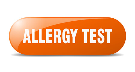 allergy test button. sticker. banner. rounded glass sign