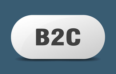 b2c button. sticker. banner. rounded glass sign