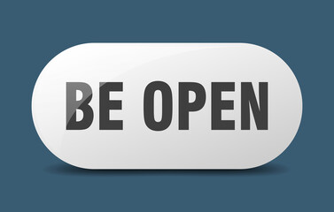 be open button. sticker. banner. rounded glass sign