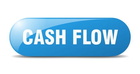 cash flow button. sticker. banner. rounded glass sign