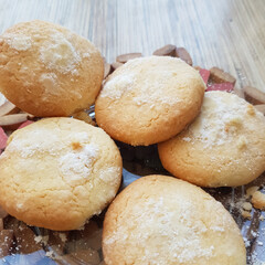 Fresh baked homemade brown gingersnap cookies