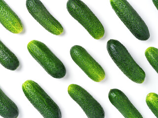 Fresh cucumber isolated on white background
