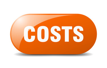 costs button. sticker. banner. rounded glass sign