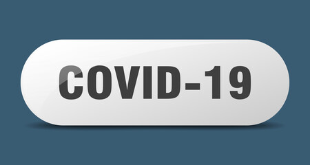covid-19 button. sticker. banner. rounded glass sign