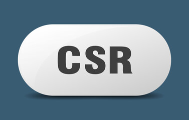csr button. sticker. banner. rounded glass sign