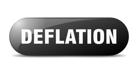deflation button. sticker. banner. rounded glass sign