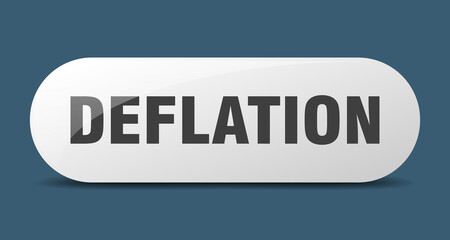 deflation button. sticker. banner. rounded glass sign