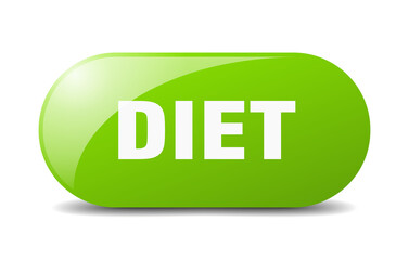 diet button. sticker. banner. rounded glass sign