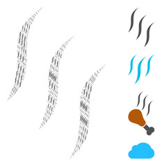 Vector aroma collage is created from randomized recursive aroma items. Recursion collage from aroma. Some other icons are present in this vector.