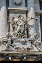 Architectural fragments of Palace of Justice (Corte Suprema di Cassazione, 1888). Rome, Italy.
