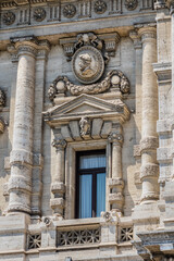 Architectural fragments of Palace of Justice (Corte Suprema di Cassazione, 1888). Rome, Italy.