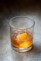 Old fashion whiskey cocktail,