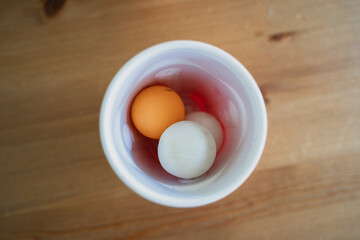 beer pong balls and cups