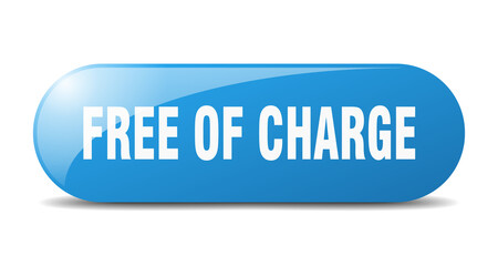 free of charge button. sticker. banner. rounded glass sign