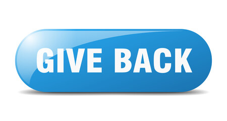 give back button. sticker. banner. rounded glass sign