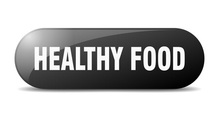 healthy food button. sticker. banner. rounded glass sign