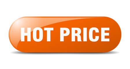 hot price button. sticker. banner. rounded glass sign
