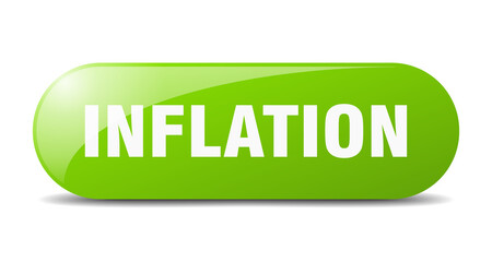 inflation button. sticker. banner. rounded glass sign
