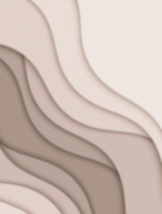 Wavy paper cut background. Blur. Abstract curved wave with blur effect for your design. Illustration with curves lines.