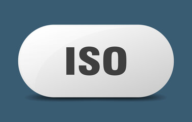 iso button. sticker. banner. rounded glass sign