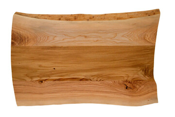 Natural wood table top plate, brown wood texture, dark wooden background.