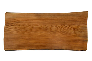 Natural wood table top plate, brown wood texture, dark wooden background.