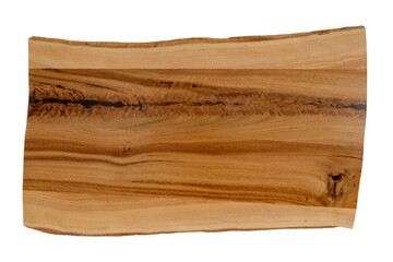 Natural wood table top plate, brown wood texture, dark wooden background.