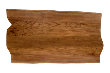 Natural wood table top plate, brown wood texture, dark wooden background.