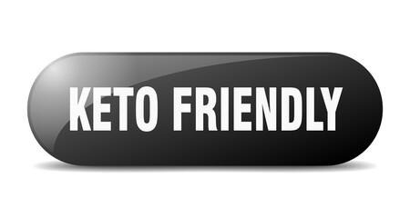 keto friendly button. sticker. banner. rounded glass sign