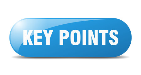 key points button. sticker. banner. rounded glass sign
