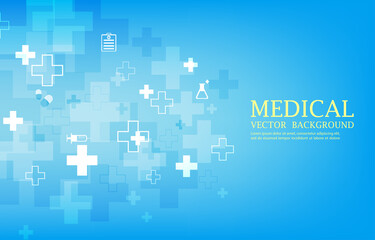 geometric medical cross shape medicine and science concept .
