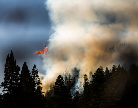 Wild Fires In California Being Put Out By Plane