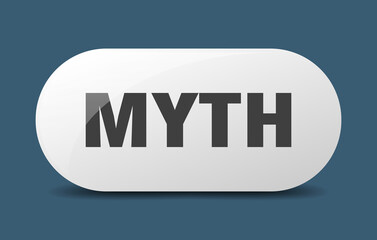 myth button. sticker. banner. rounded glass sign
