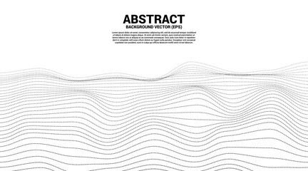 Digital Contour curve dot and line ripple and wave with wireframe . Abstract Background for 3D Futuristic technology concept