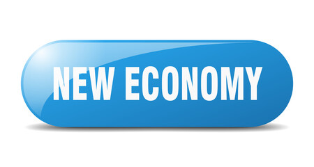 new economy button. sticker. banner. rounded glass sign